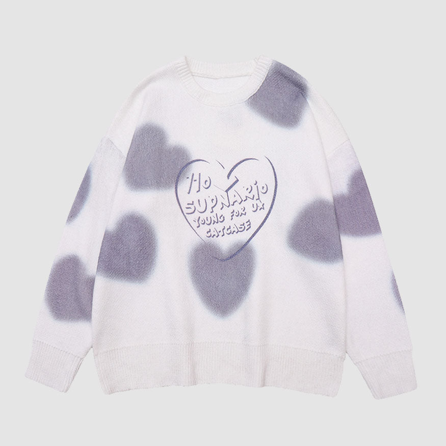 Heart Pattern Jacquard Sweater