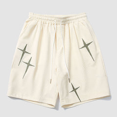 Twinkling Star Embroidered Drawstring Shorts