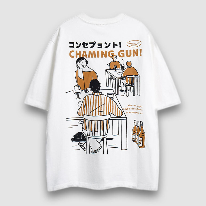 Japanese Style Illustration Print Tee