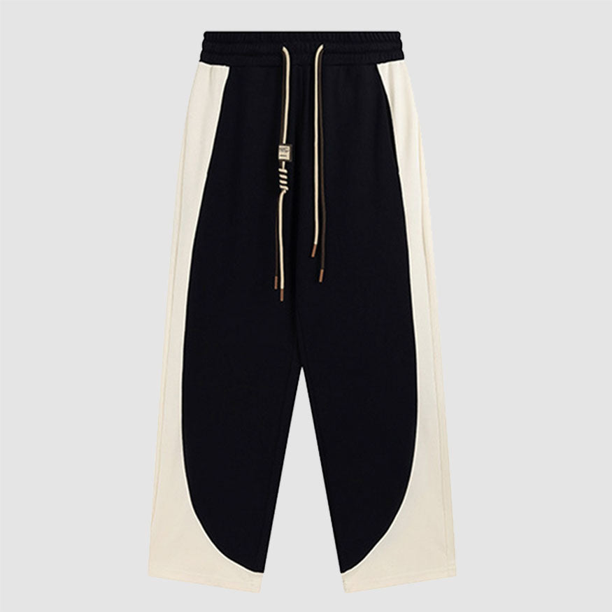 Color Block Casual Drawstring Pants