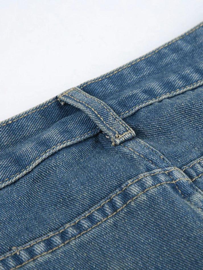 Vintage Distressed Low Rise Ripped Jeans