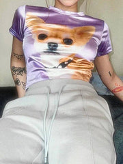 Vintage Animal Print Short Sleeve Tee