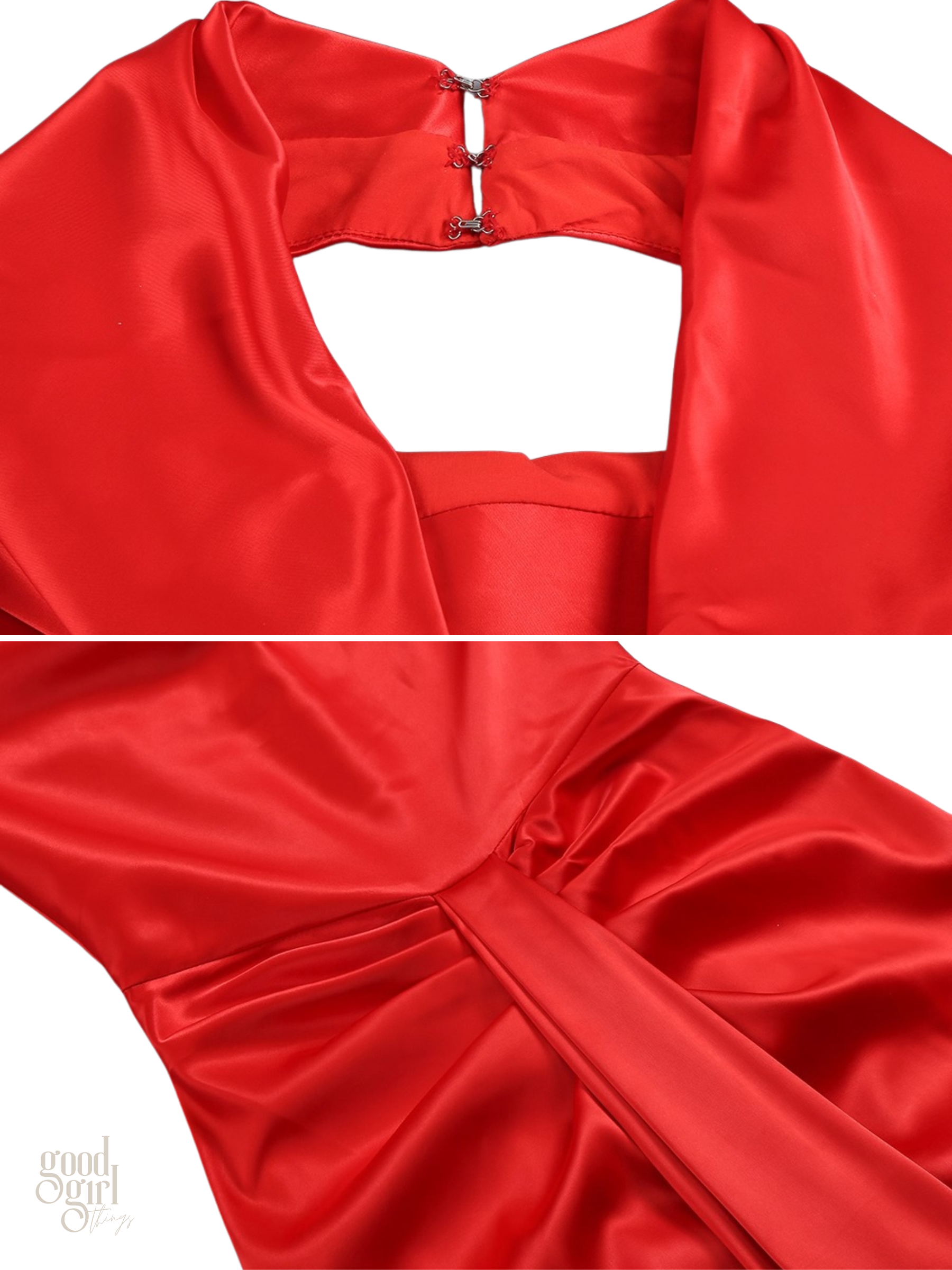 Scarlet Drape Halter Gown