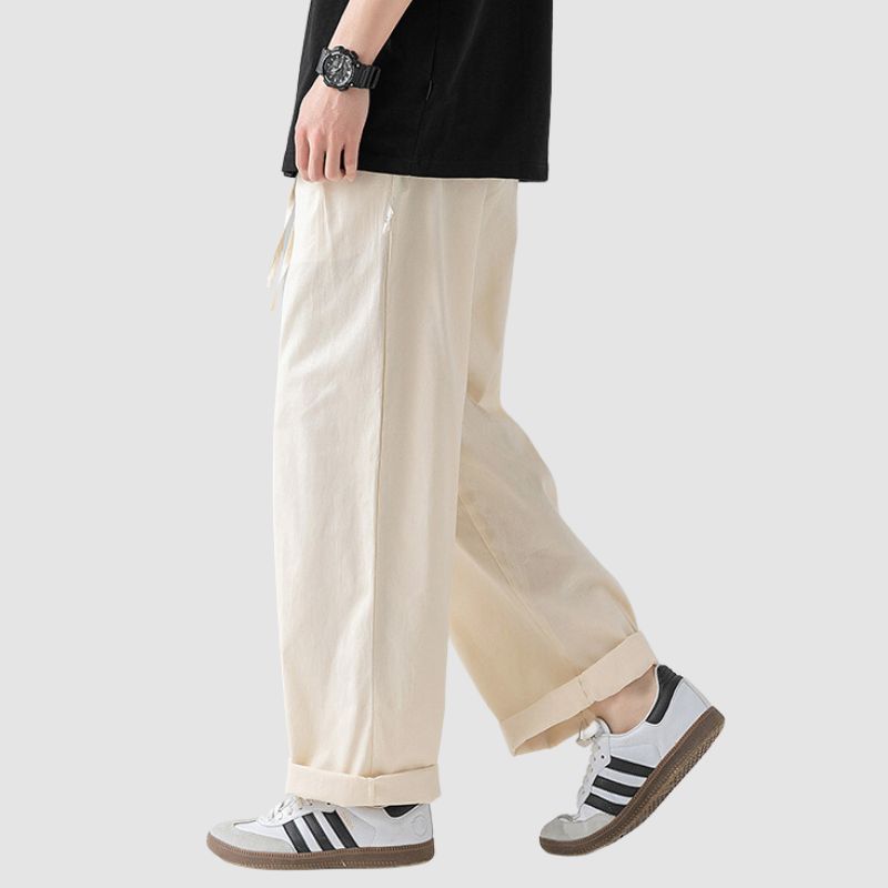 Outdoor Pleated Design Straight Leg Cargo Pants