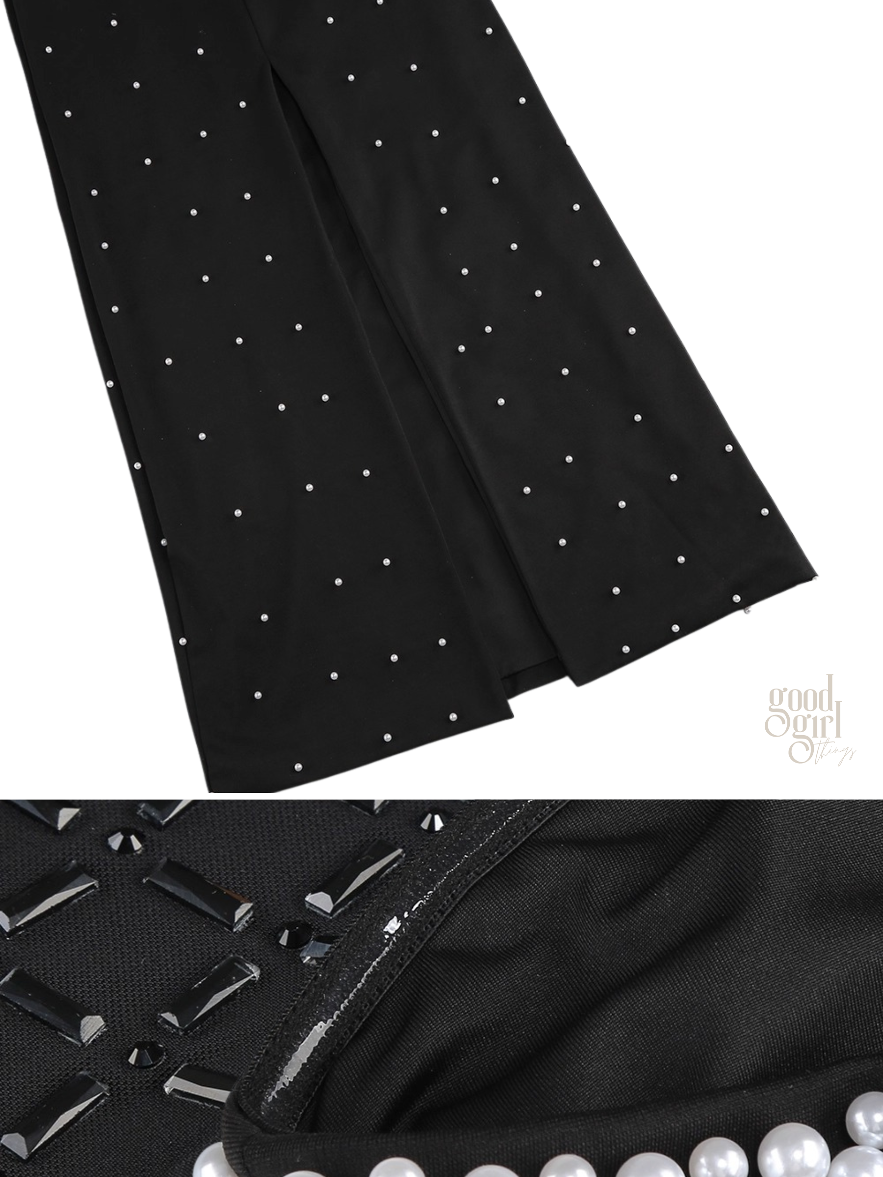 Zelie Pearl Embellished Strapless Maxi Dress