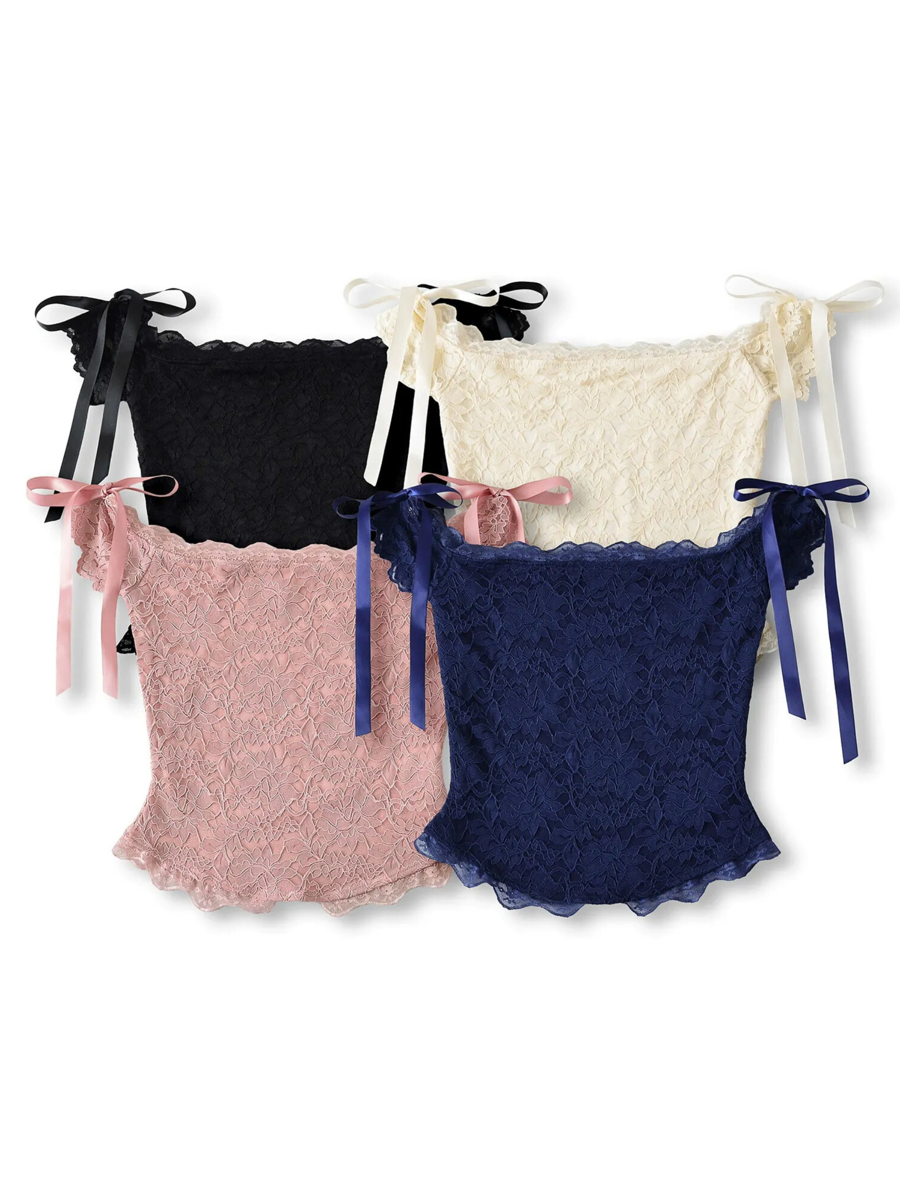 Leah Lace Off-Shoulder Bow Tie Top