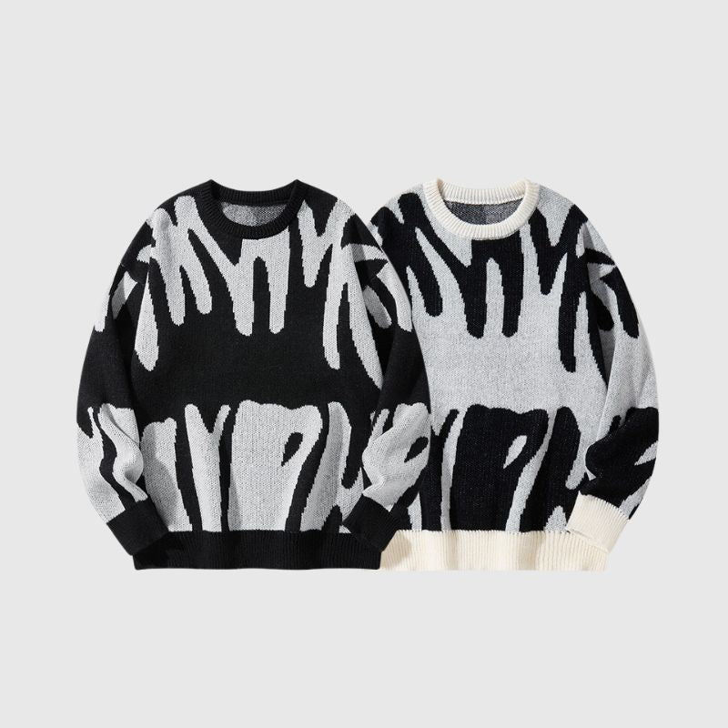 Irregular Color Contrast Design Pullover