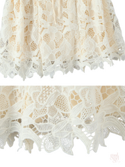 Natalie Cream Lace A-Line Mini Dress