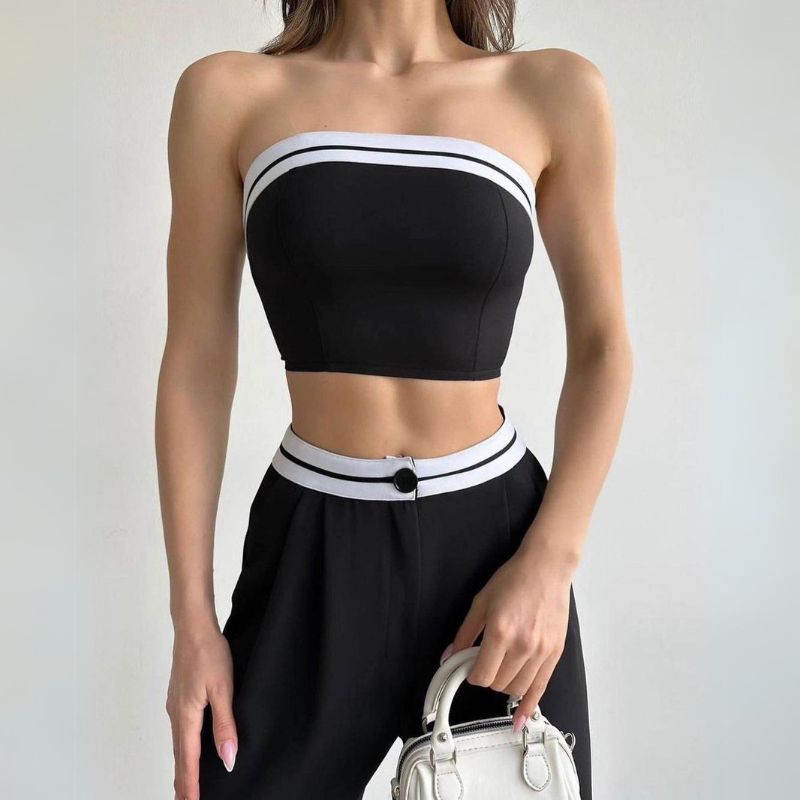 Tube Top & Wide Leg Trousers Set