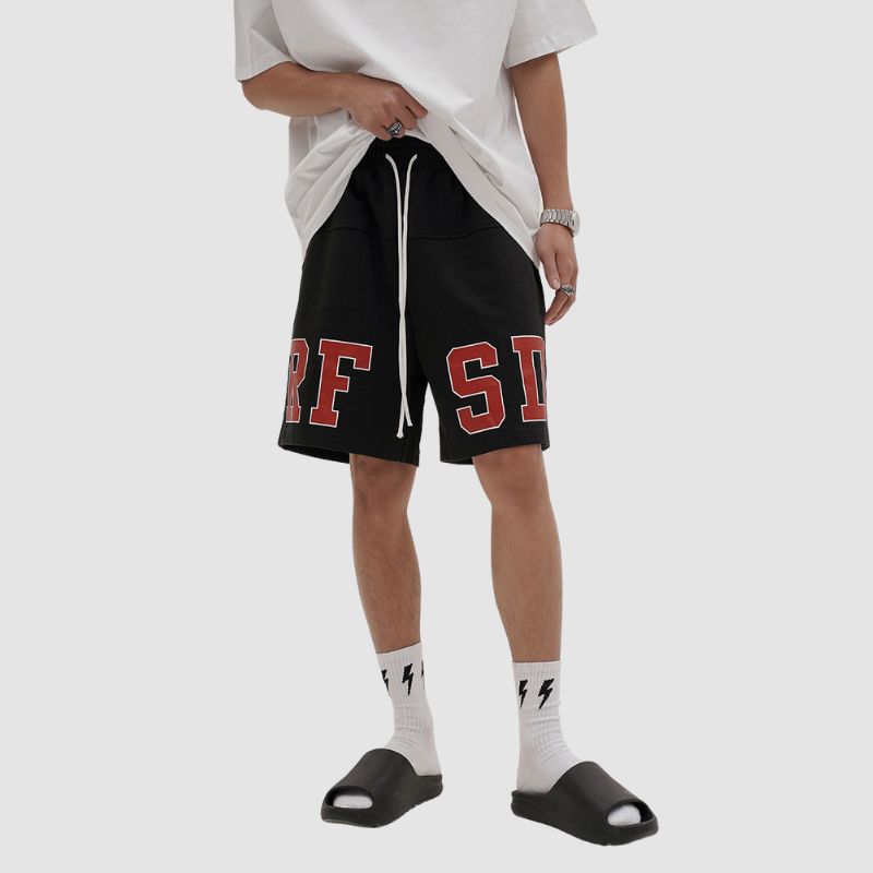 Simple Letter Printed Sport Shorts