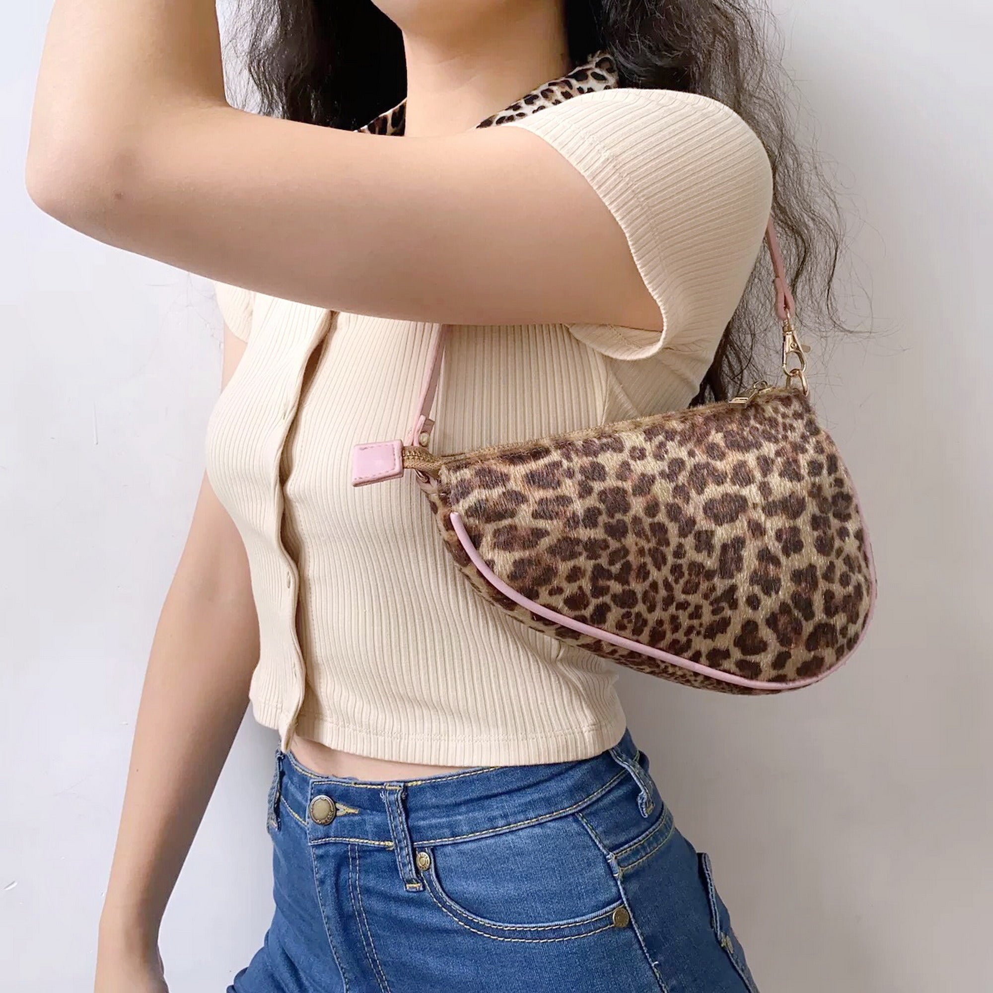 Y2K Leopard Saddle Bag ~ HANDMADE