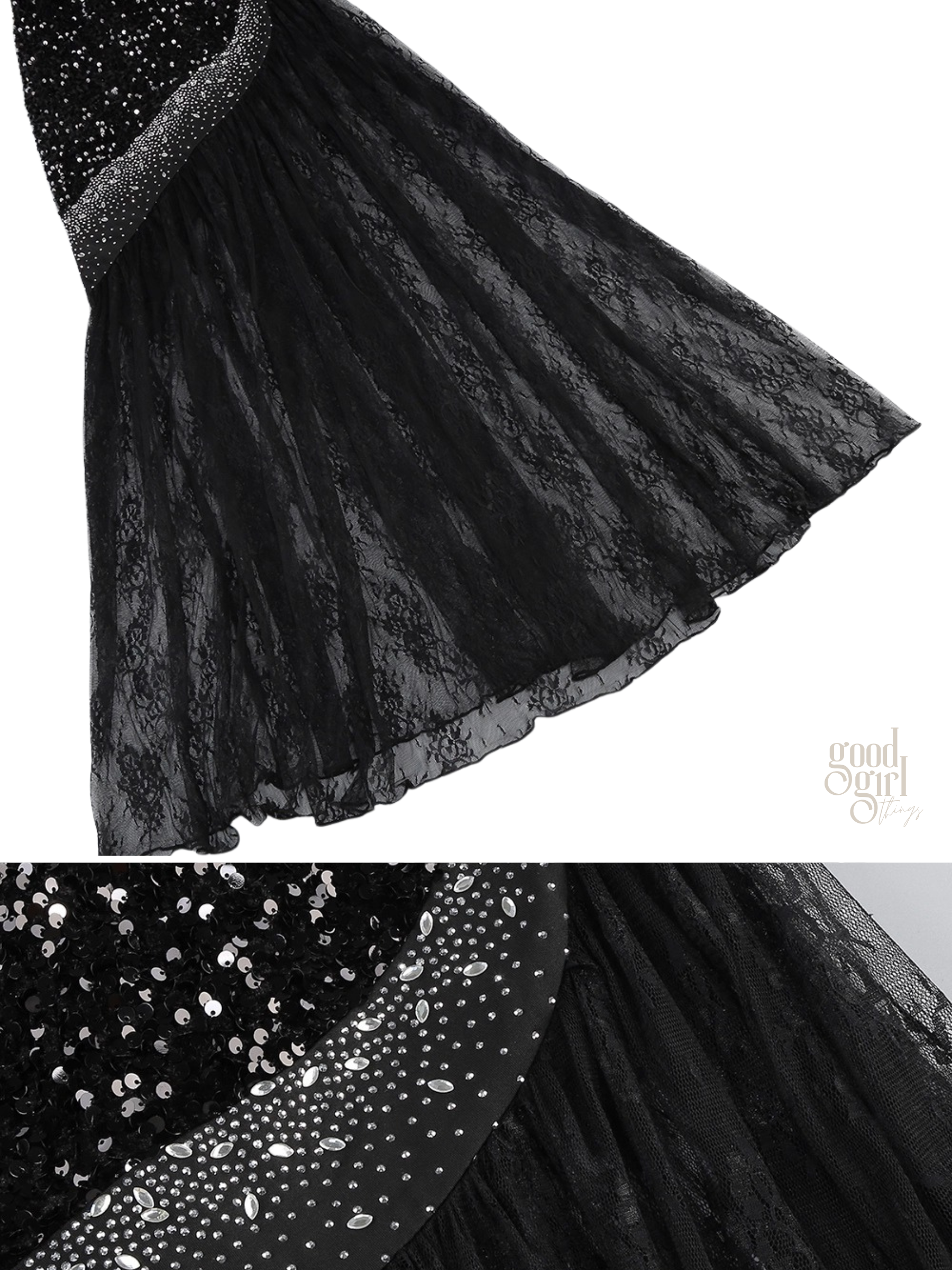 Nola Sequin One Shoulder Lace Dress