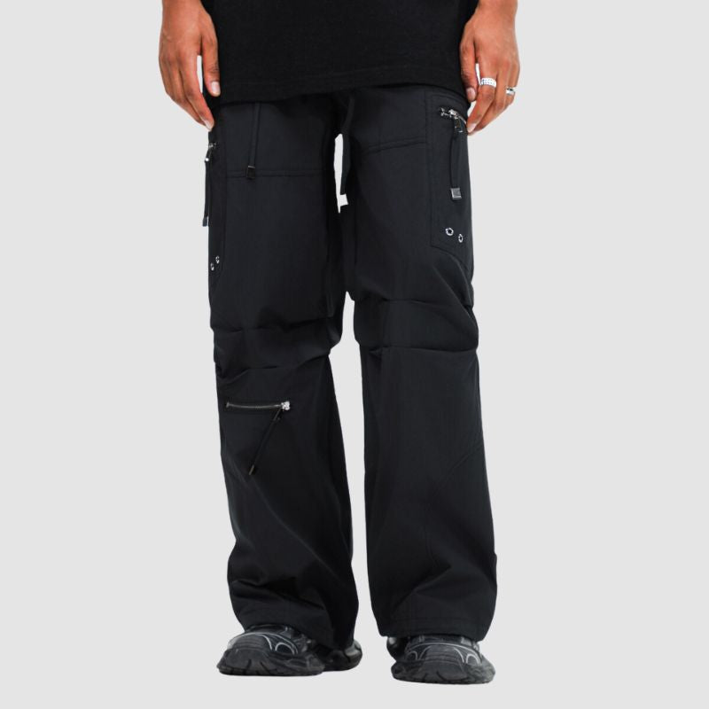 Zip Pocket Design Pleted Cargo Pants