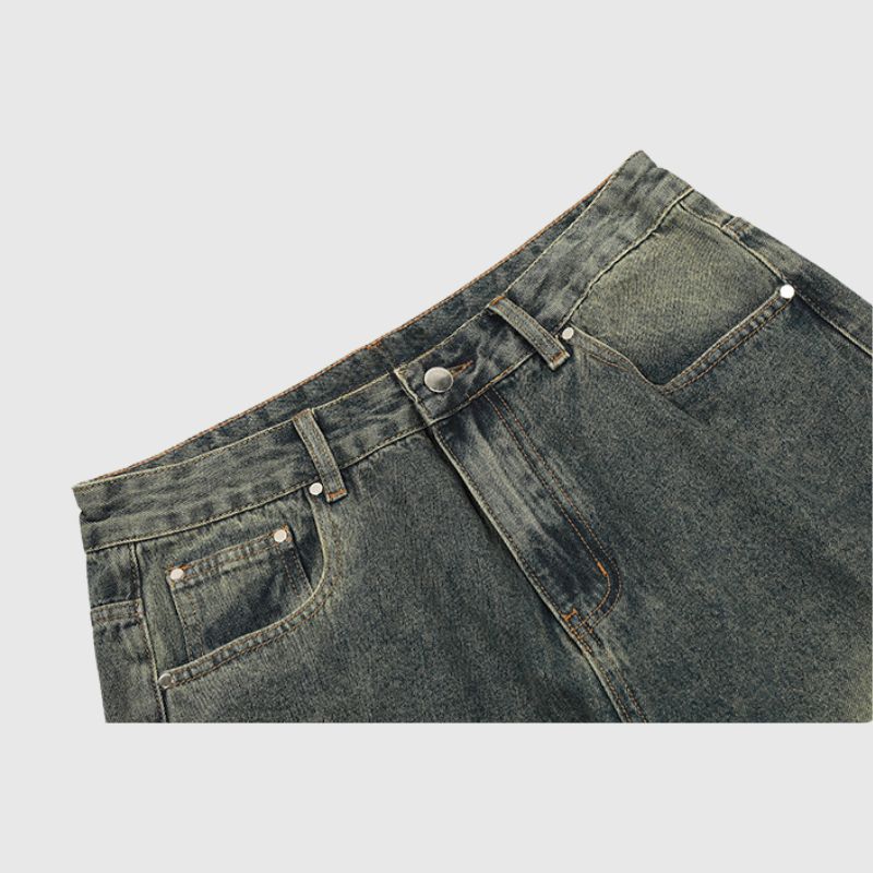 Belt-Paneled Cargo Jeans