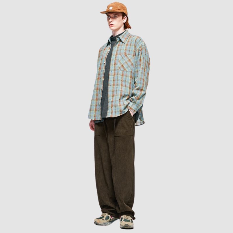 Adjustable Headlamp Corduroy Wide Leg Pants