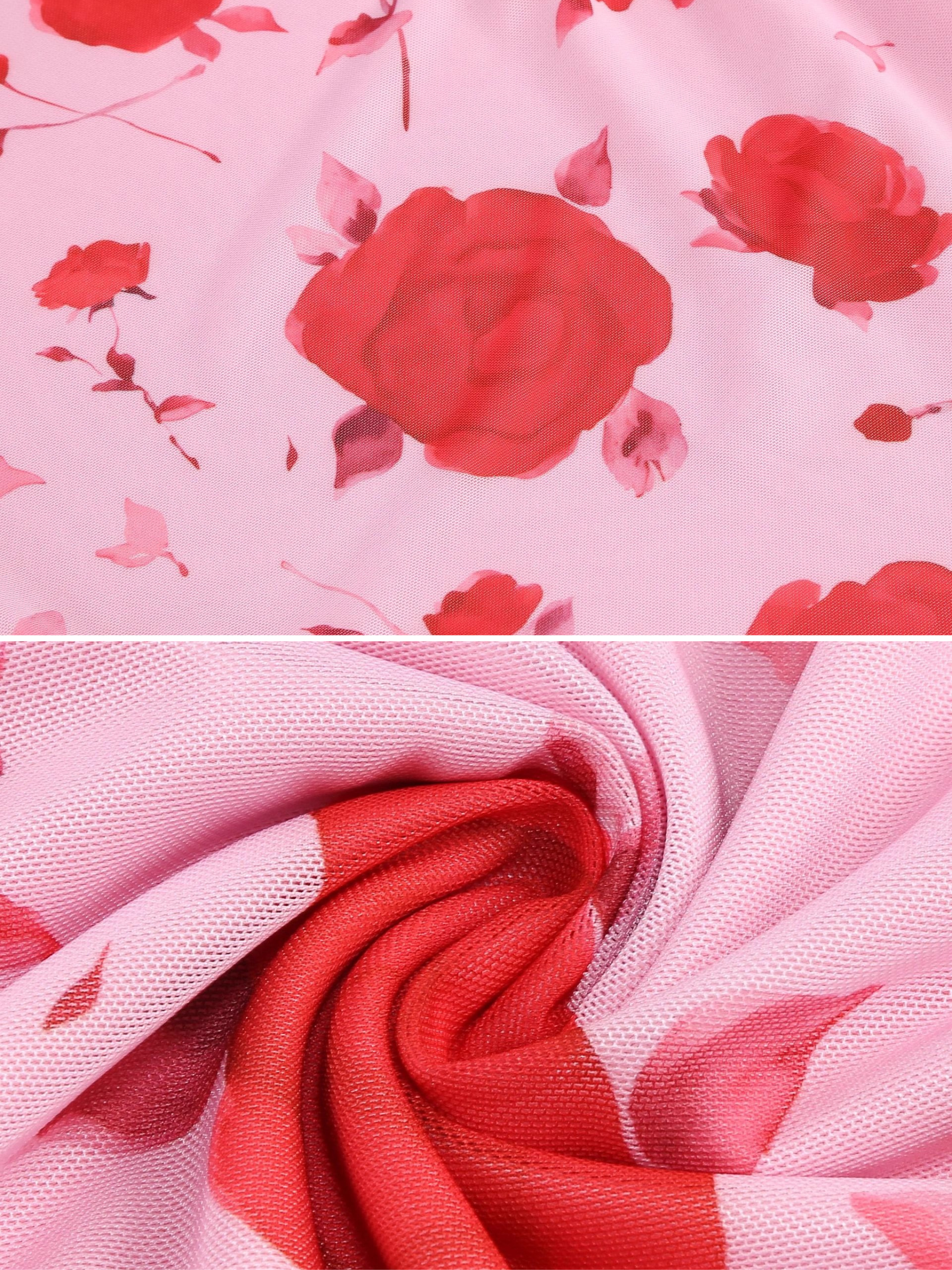 Gemma One-Shoulder Rose Print Midi Dress