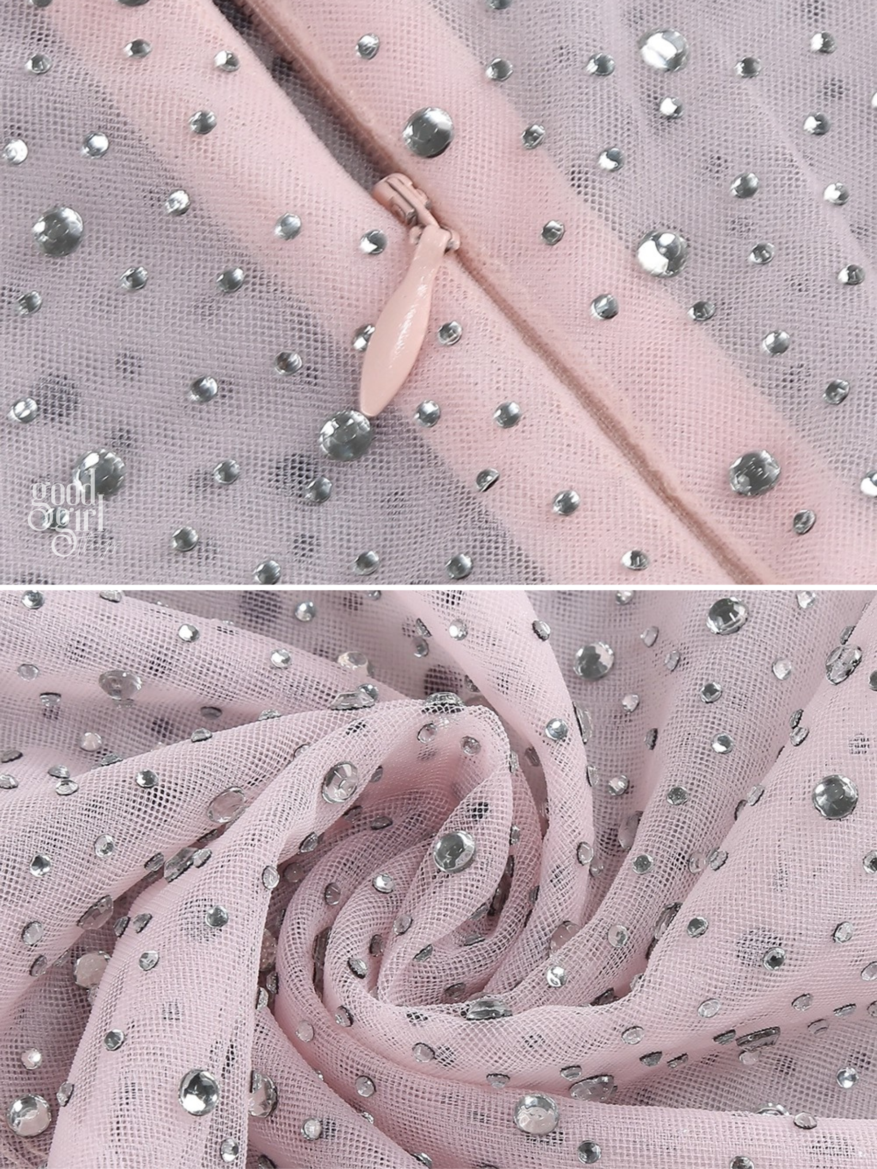 Jade Sheer Rhinestone Mesh Midi Dress