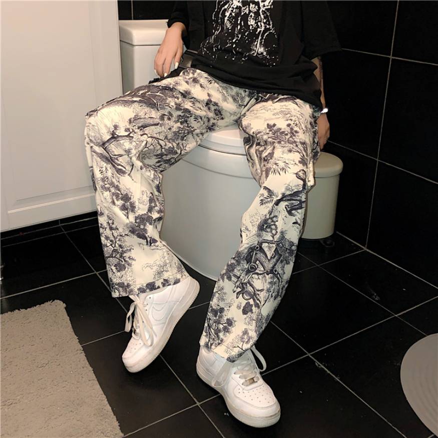 Ink Painting Drawstring Pants