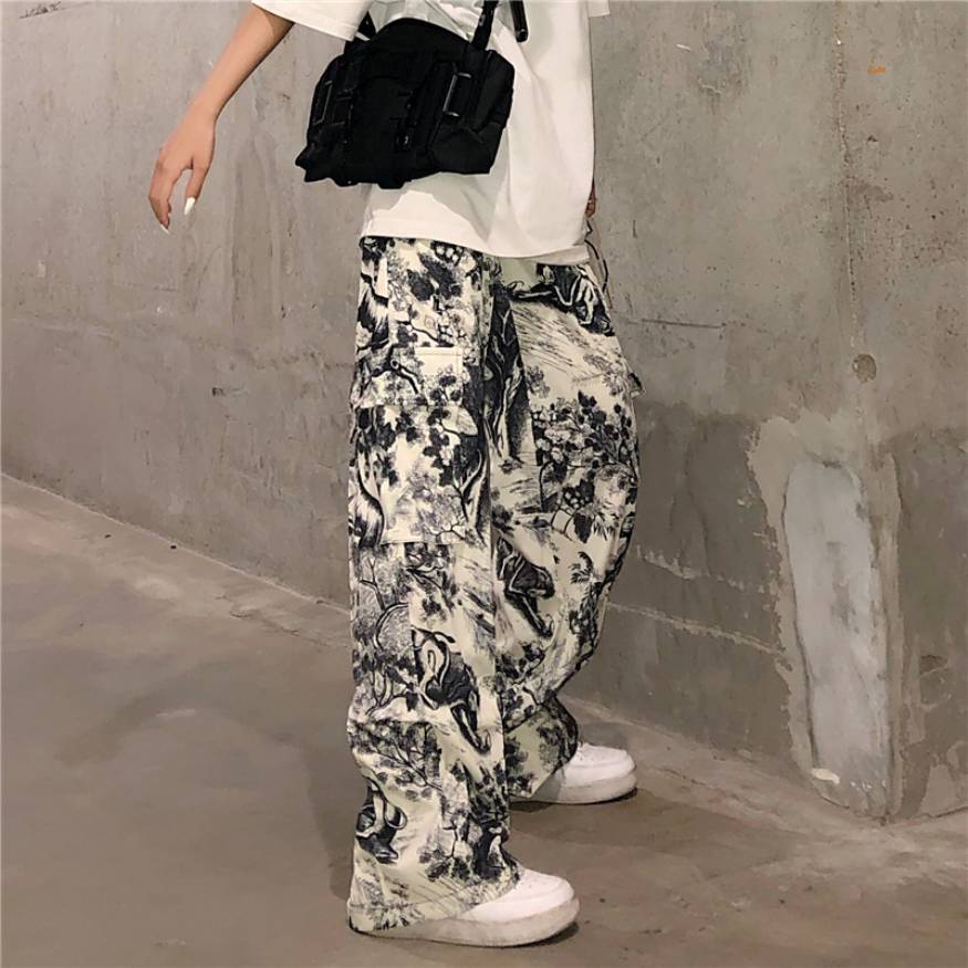 Ink Painting Drawstring Pants