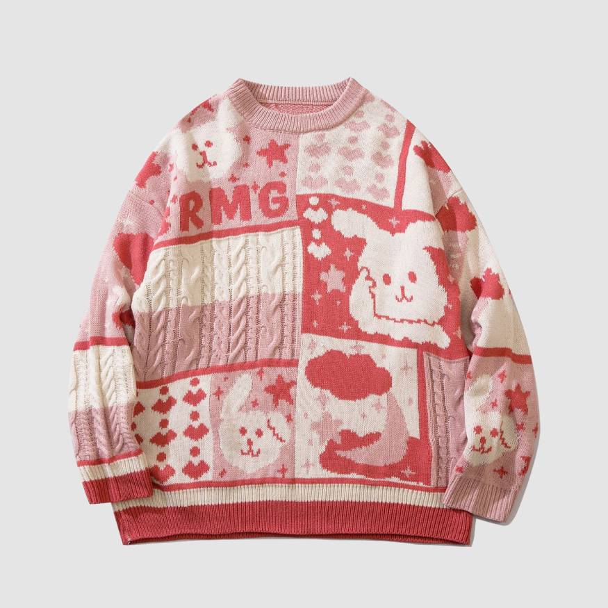 Lovely Rabbit Printed Sweater