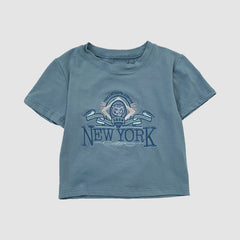 New York Embroidery Crop Top