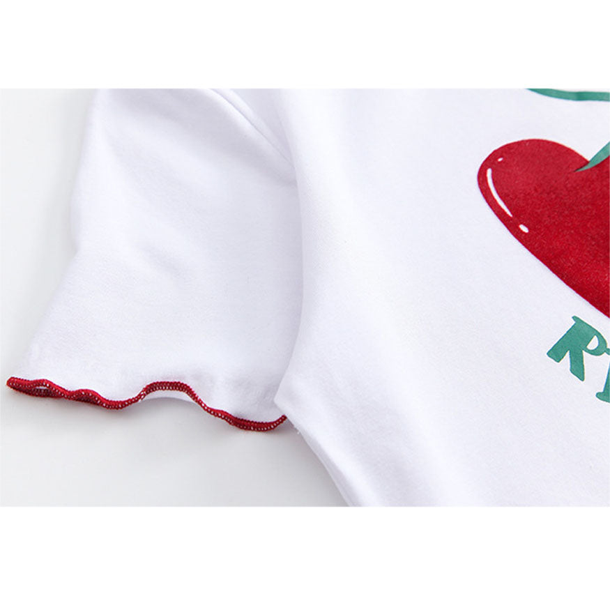 Heart & Letter Print Crop Top