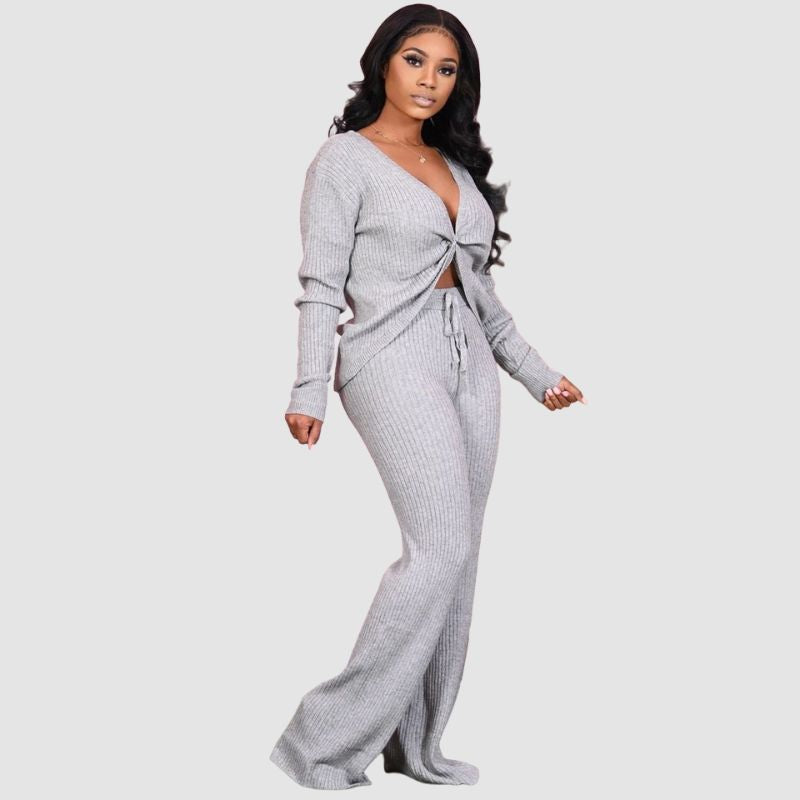 Thickened Ribbed Knit set