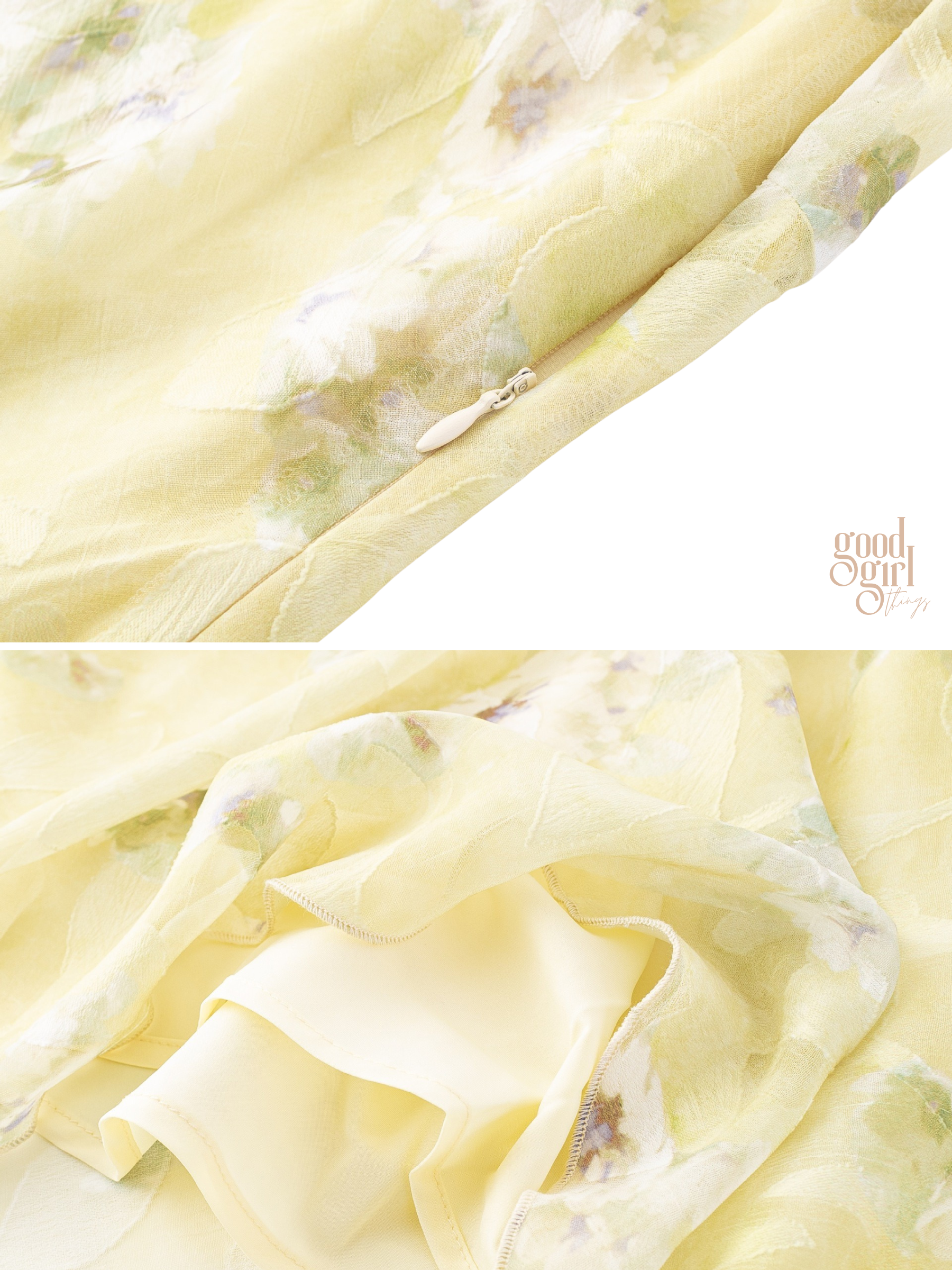 Margaret Lemon Bloom Sheer Maxi Dress