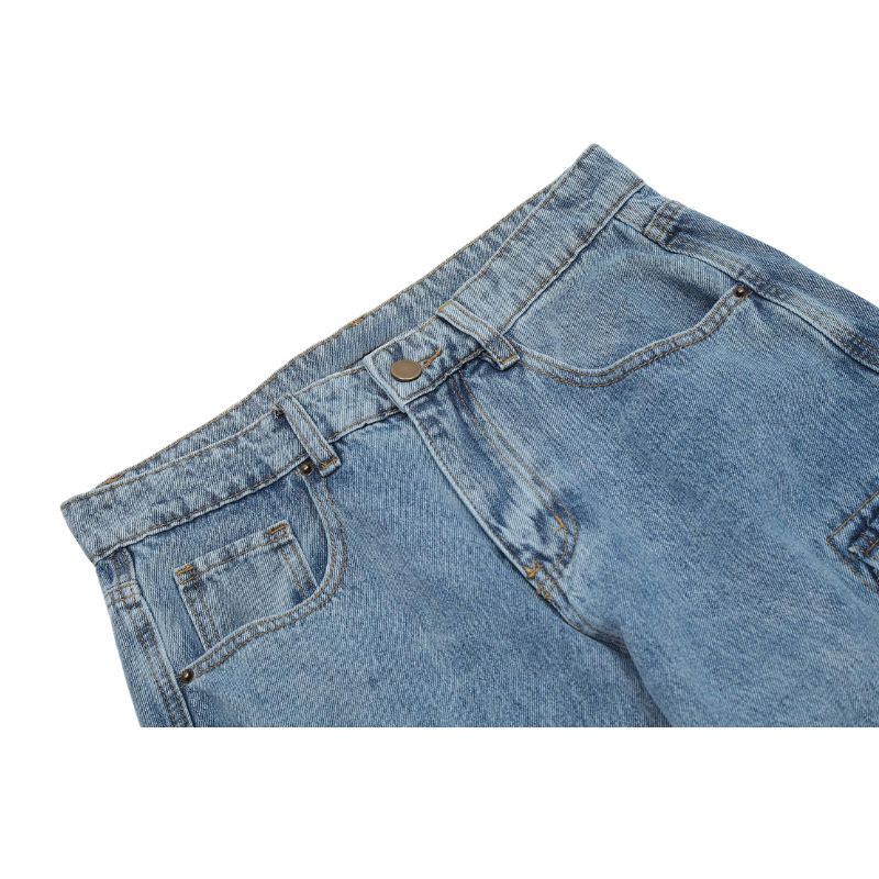 Vintage Straight Leg Patch Pocket Jeans