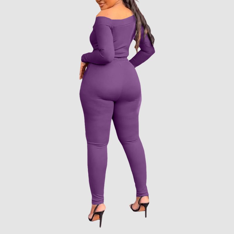 Off-Shoulder Bodycon Pants Set