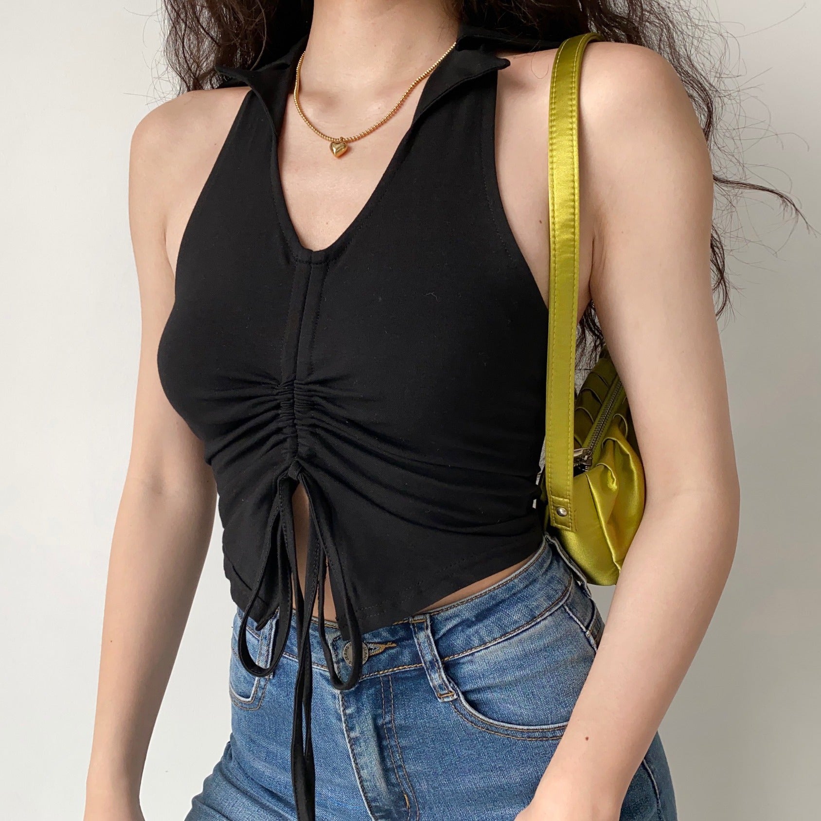 Vivian Halter Drawstring Top