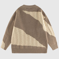 Irregular Color-blocked Design Pullover