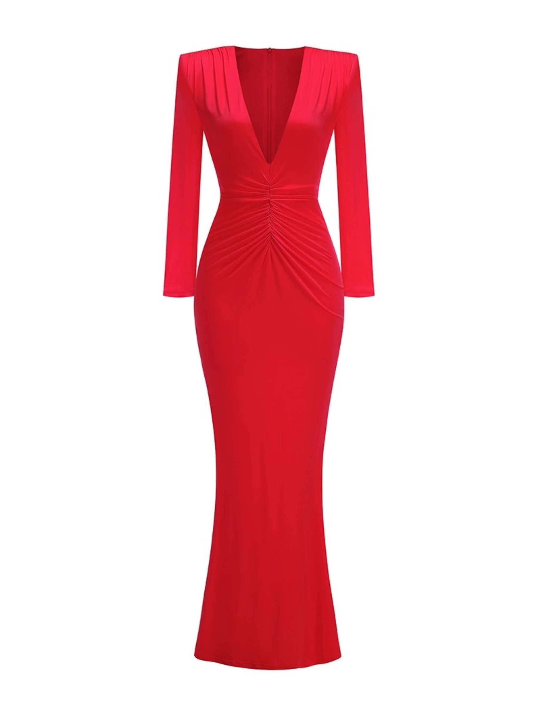 Mya Long Sleeve Ruched Maxi Gown
