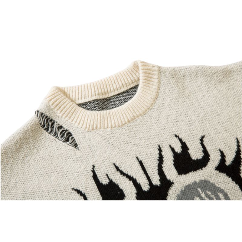 Heart Embroidered Hollow Out Design Sweater