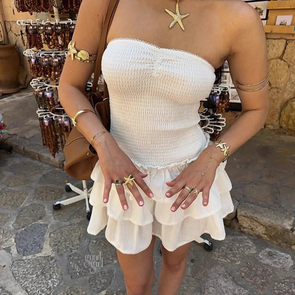 Truth Strapless Ruffled Mini Dress