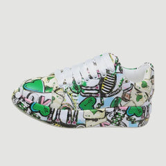 Graffiti Leather Platform Sneakers