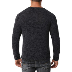 Men Casual Soft Cotton Waffle Knit Soft Sweater