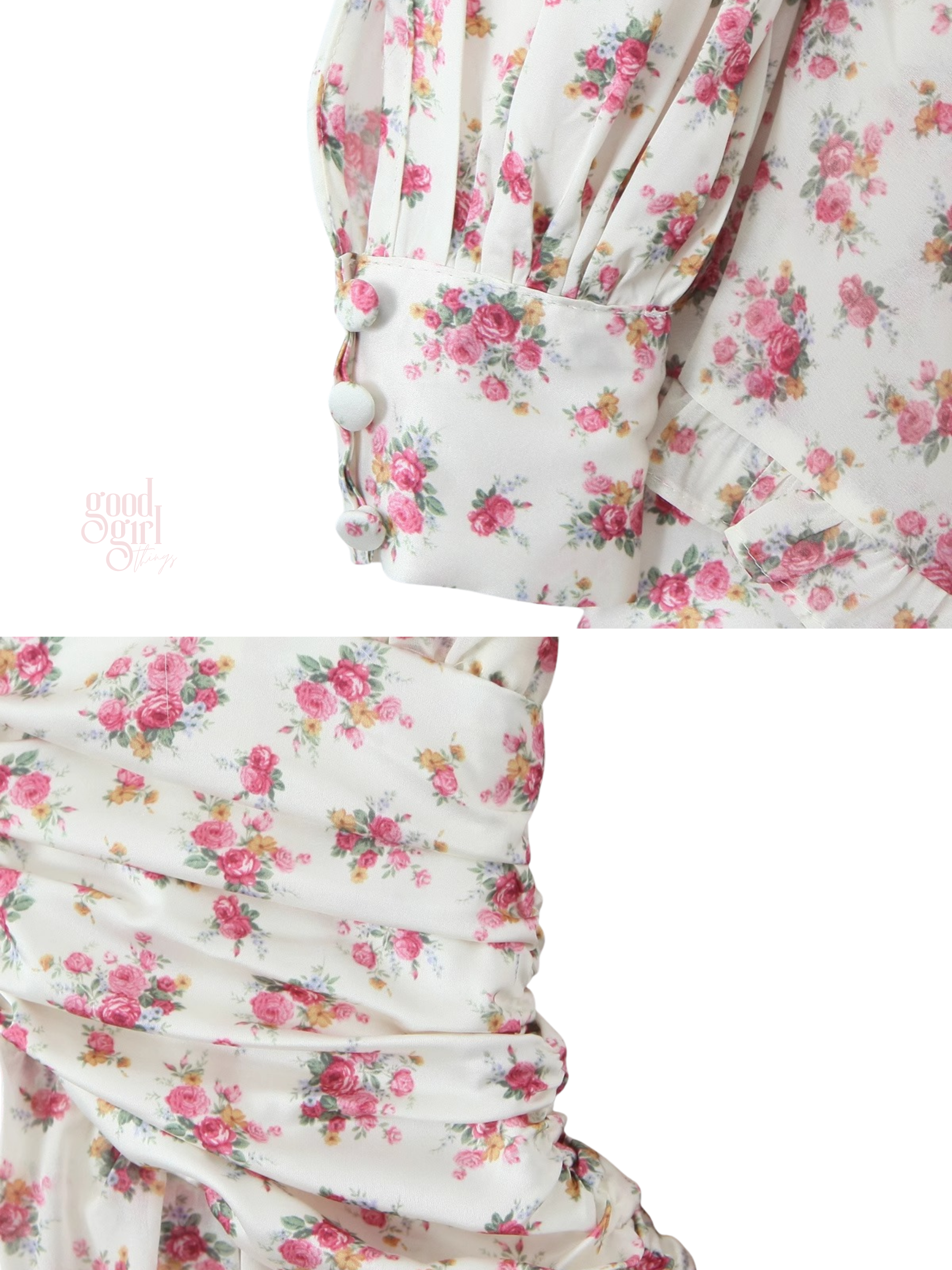 Milan Long Sleeve Floral Mini Dress