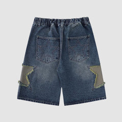 Star Patch Denim Shorts