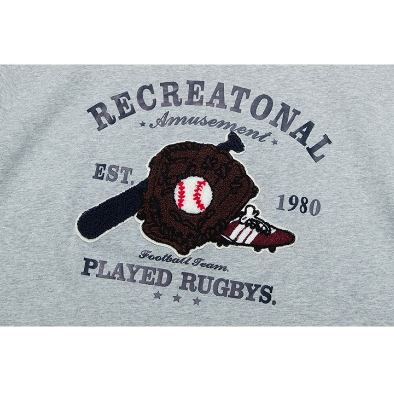 Baseball Pattern Towel Embroidered Tee