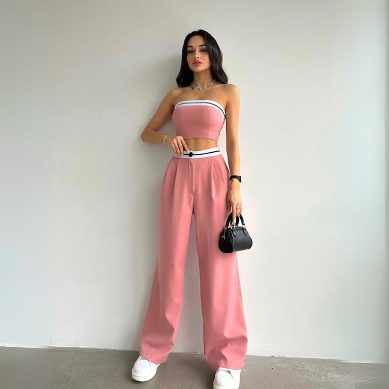 Tube Top & Wide Leg Trousers Set