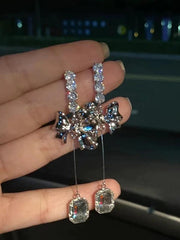 Bow Zircon Pendant Drop Earring