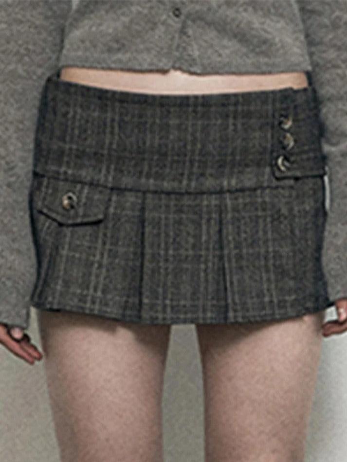 Irregular Hem Slimming Multiple Buttons Mini Skirt