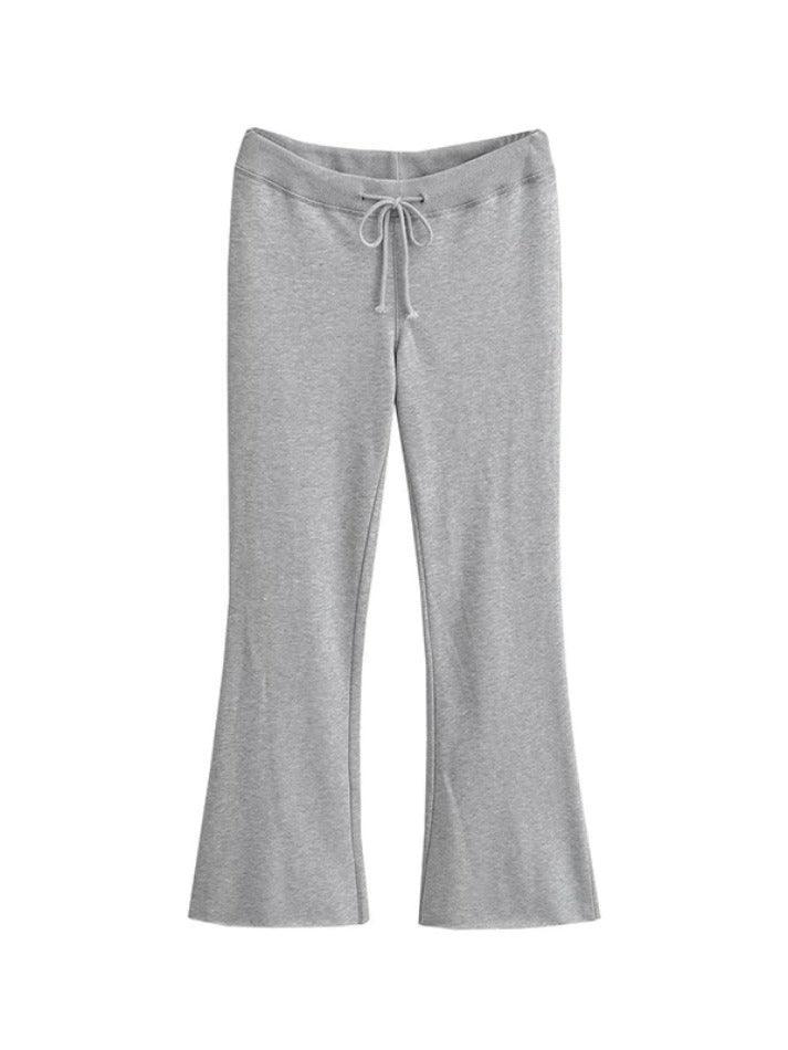 Solid Drawstring Raw Trim Sweatpants