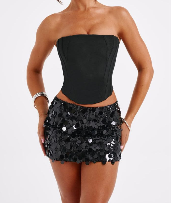 Jenna Sequin Mini Skirt
