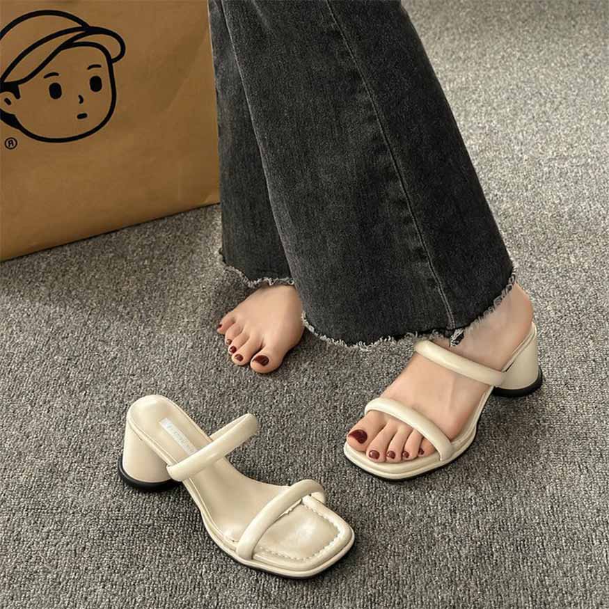 Chunky Heel French Style Retro Sandals