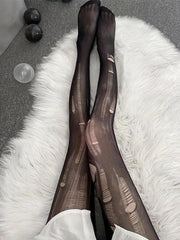 Hand Torn Sheer Mesh Tights