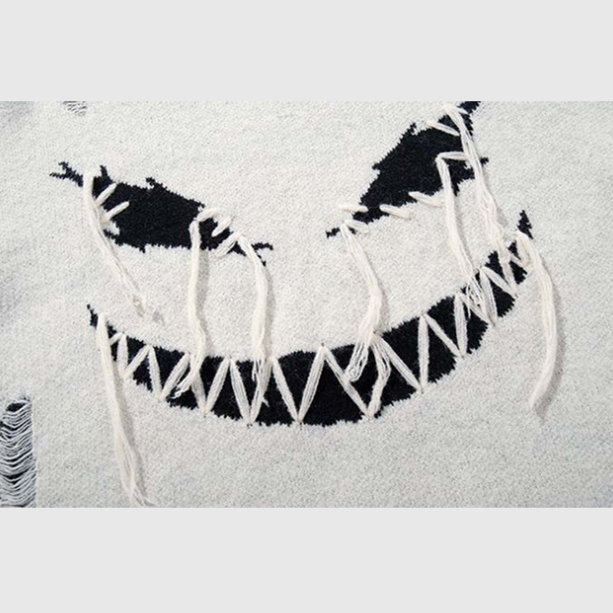 Vintage Distressed Smiley Sweater