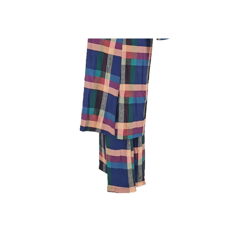 Plaid Shirts Wide Leg Pant Set