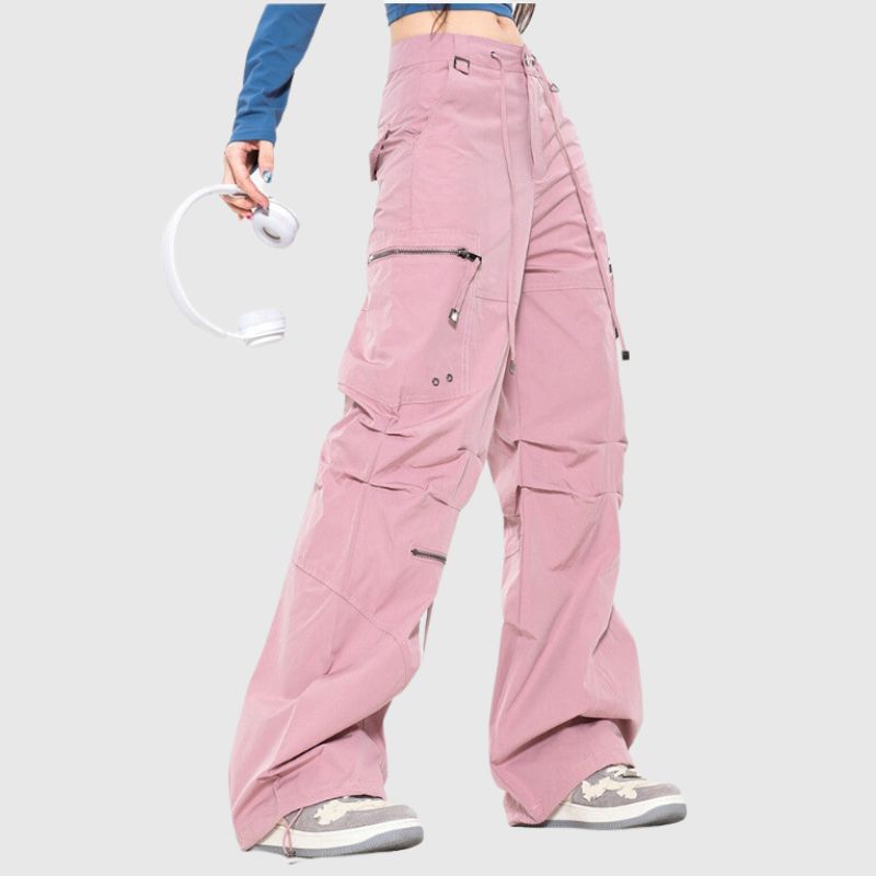 Zip Pocket Design Pleted Cargo Pants